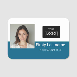 Porte-nom Balise Nom de l'employé - Photo et logo personnali