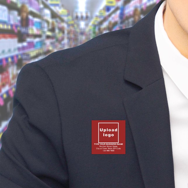 Porte-nom Balise Nom du Carré rouge de marque commerciale (Build brand name awareness. Your business brand on red square name tag.)