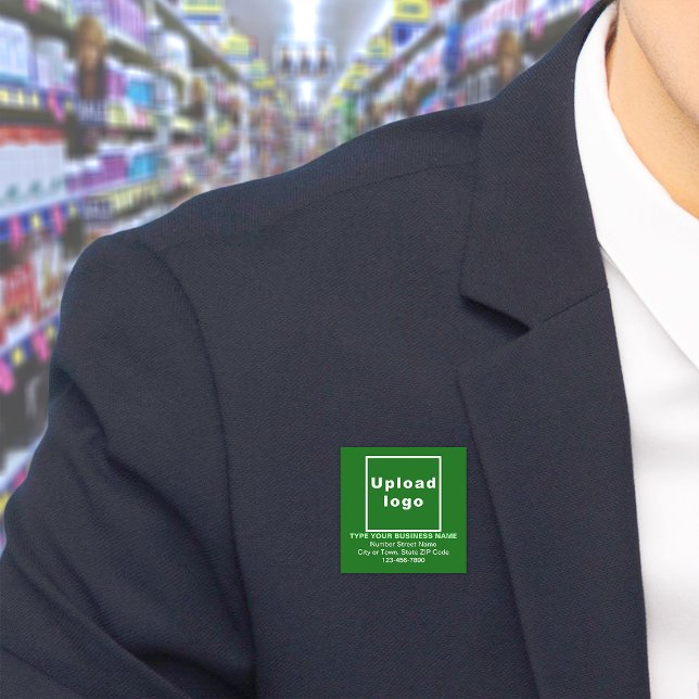Porte-nom Balise Nom du Carré vert de marque commerciale (Build brand name awareness. Your business brand on green square name tag.)