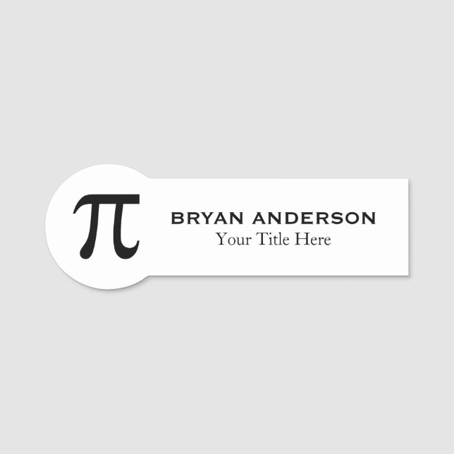 Porte-nom Balise Nom du symbole Pi (Devant)