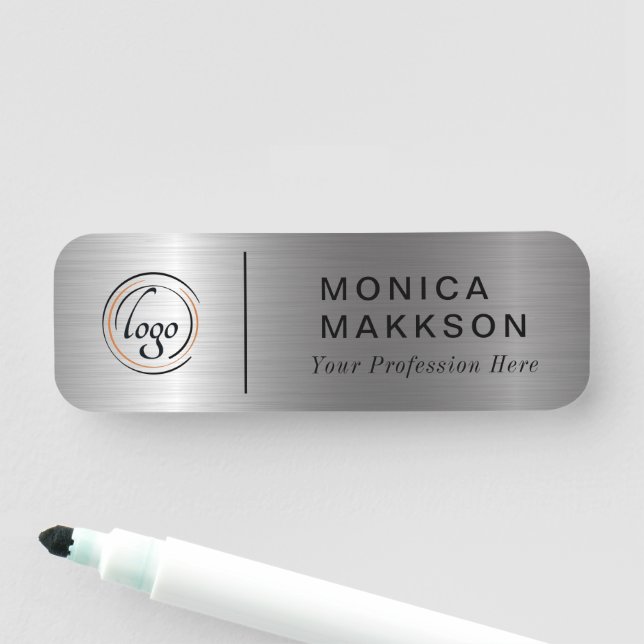 Porte-nom Balise Nom, Logo Et Nom Moderne (En situation)