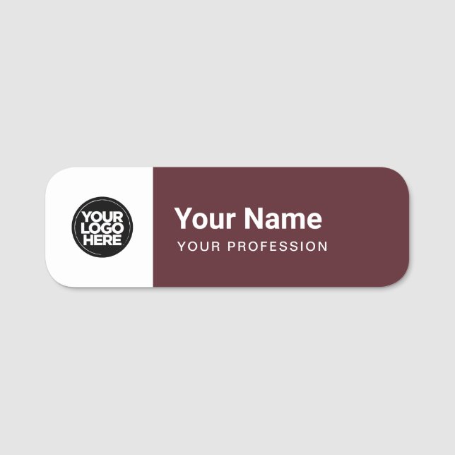 Porte-nom Balise ou magnétique avec logo (Devant)