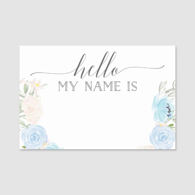 Porte-nom Balise Pastel Blue Baby shower Name (Devant)