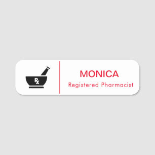 Porte-nom Balise RX Pharmacy Logo Pharmist Service Médicale