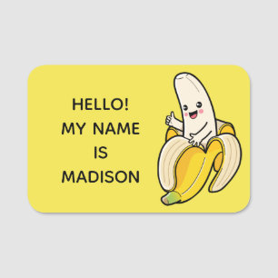 Porte-nom Balises de nom de texte personnalisées Cute Banan