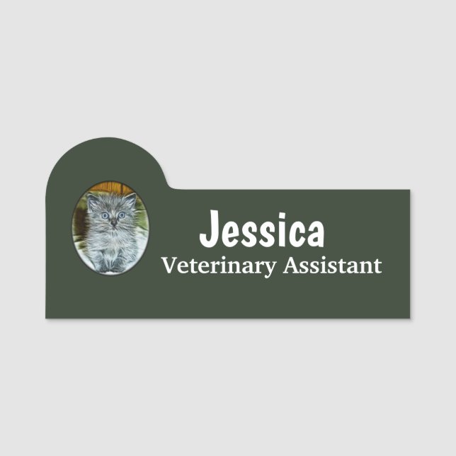 Porte-nom Balises de nom personnalisé de chat mou (Devant)