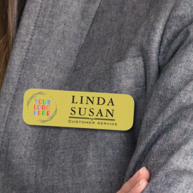 Porte-nom Balises de nom personnalisées avec logo et texte O (Créateur téléchargé)