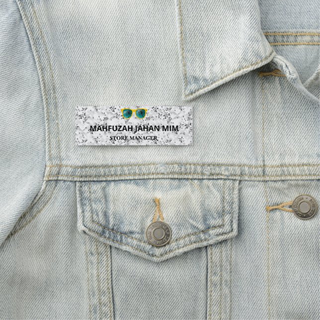Porte-nom Balises magnétiques, brodées, Logo | Local et en l (En situation)