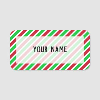 Porte-nom Bandes rouges et vertes