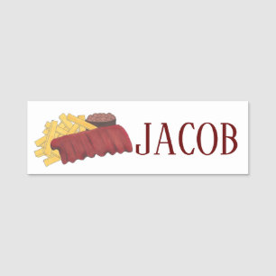 Porte-nom Barbecue Barbecue Spare Ribs Restaurant Barbecue N