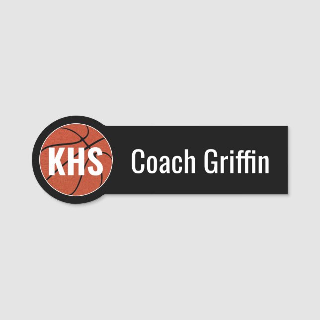 Porte-nom Basket-ball Personnalisé Entraîneur/Joueur Nom/Num (Devant)