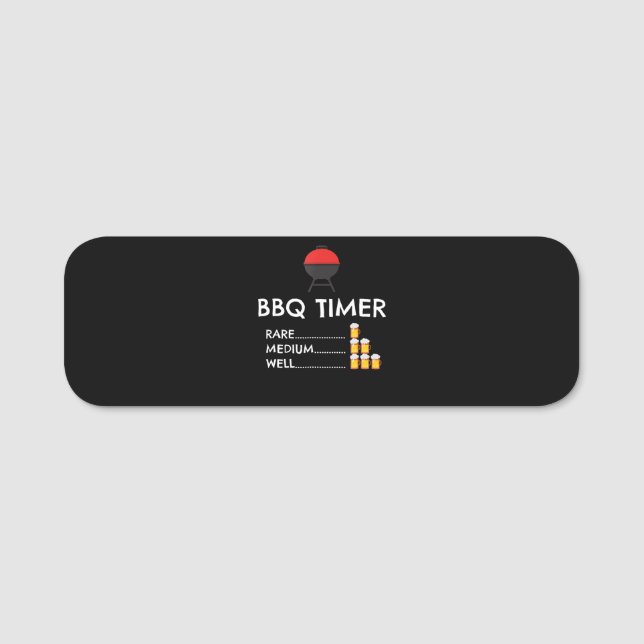 Porte-nom BBQ |BBQ Timer Barbecue Funny Grill Grill Cadeau (Devant)