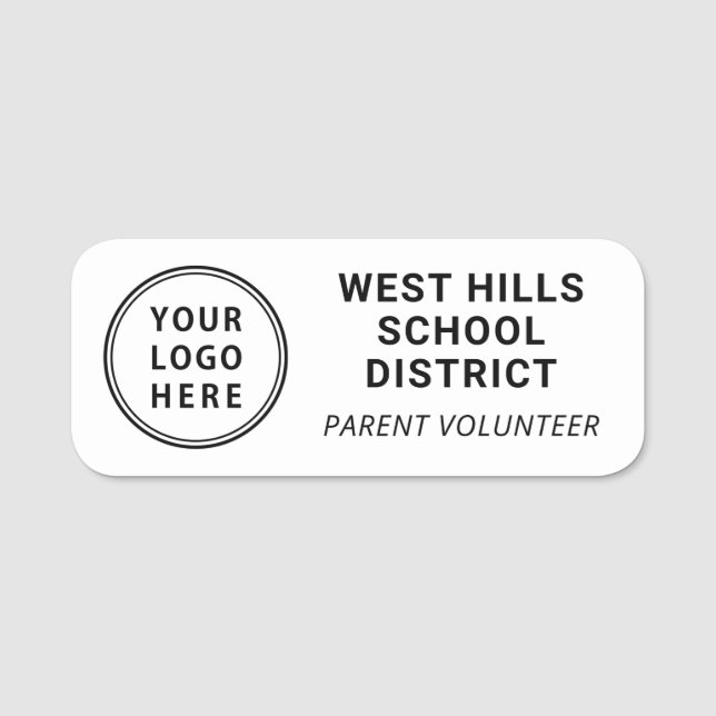 Porte-nom Bénévole Parent Logo de l'École (Devant)