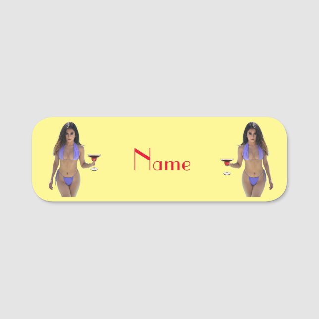 Porte-nom Bikini brun beauté Thunder_Cove (Devant)