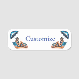 Porte-nom Bikini Girl Beach Napping Thunder_Cove