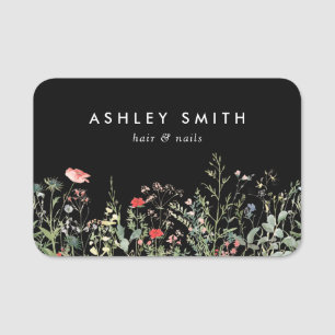 Porte-nom Black Fleur sauvage Meadow