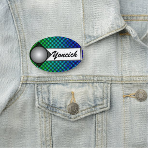 Porte-nom Black Mesh White Balls Moire par Kenneth Yoncich