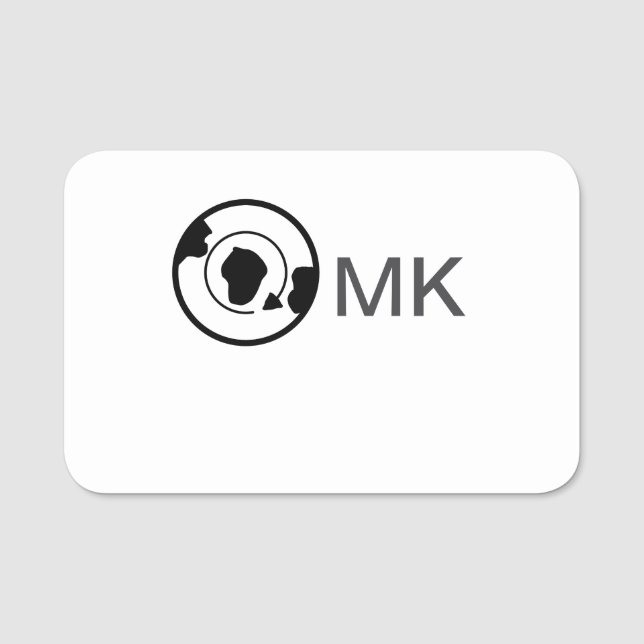 Porte-nom Black world globe ajouter nom monogramme détails d (Devant)