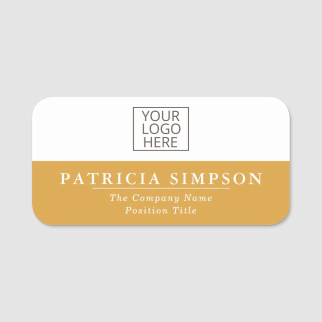 Porte-nom Blanc Moderne - Jaune moutarde : Une Touche D'Élég (Devant)