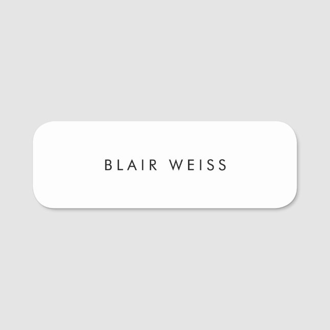 Porte-nom Blanc simple (Devant)