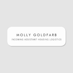 Porte-nom Blanc simple