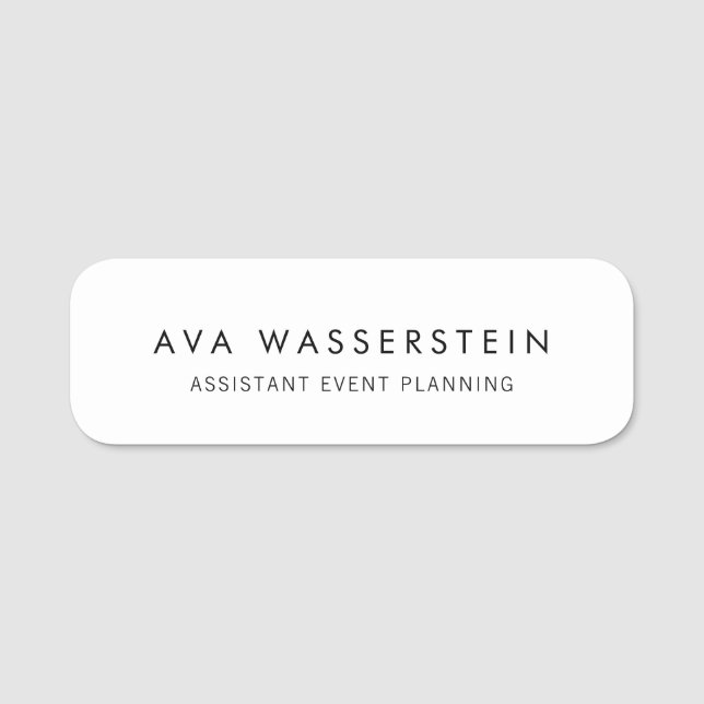 Porte-nom Blanc simple (Devant)