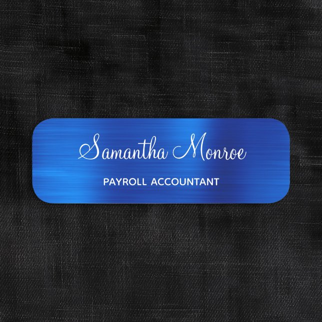 Porte-nom Bleu Royal Métallisé (Royal Blue Metallic Name Tag)