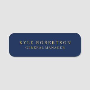 Porte-nom Blue Gold Professional Nom personnel tendance