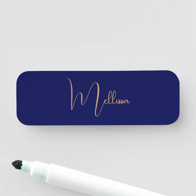 Porte-nom Blue minimalist custom name  (En situation)