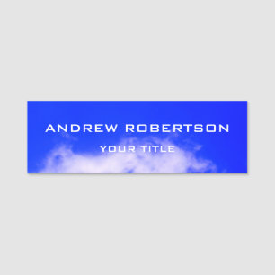 Porte-nom Blue Sky Plain Élégant minimaliste Simple