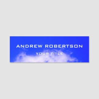 Porte-nom Blue Sky Plain Élégant minimaliste Simple