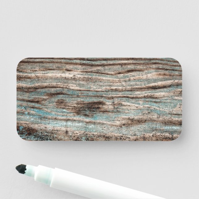 Porte-nom Bois bleu vintage (En situation)