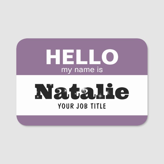 Porte-nom Bonjour Mon Nom Est NHS Praticien Nursery School (Devant)