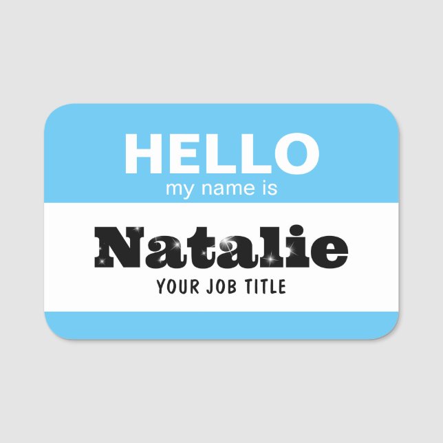 Porte-nom Bonjour Mon Nom Est NHS Praticien Nursery School (Devant)