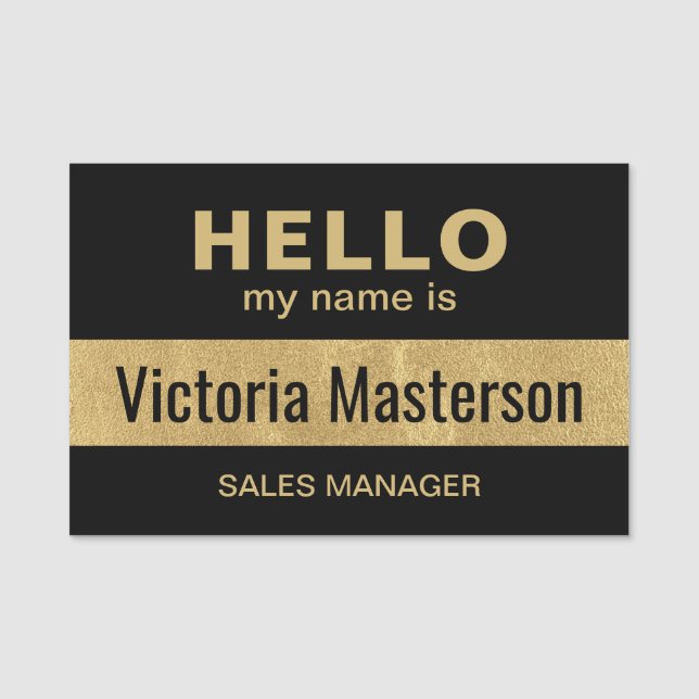 Porte-nom Bonjour Mon Nom Est - Nom Professionnel Personnali (Devant)