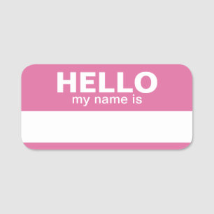 Porte-nom Bonjour mon nom est - Rose - Informations de conta