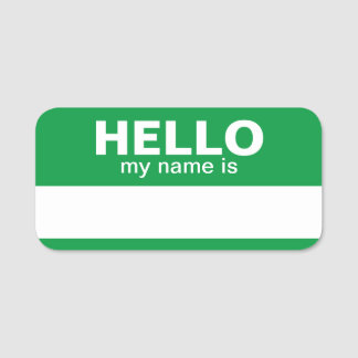 Porte-nom Bonjour mon nom est - Vert - Info de contact profe