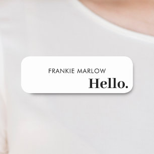 Porte-nom Bonjour    Nettoyage moderne Simple Blanc Minimal