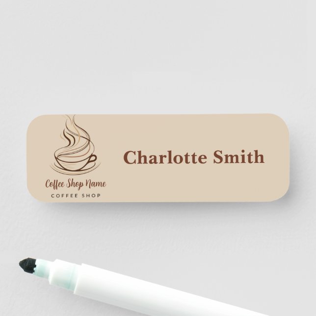 Porte-nom Boutique de café simple moderne boutique professio (En situation)