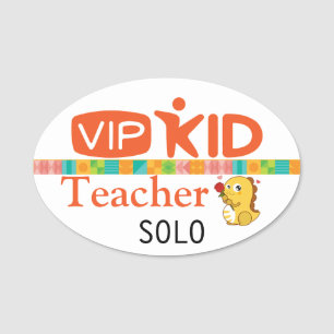Porte-nom Bouton de rencontre SOLO pour les enseignants