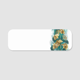 Porte-nom Branche avec Feuilles d'or Ginko Biloba