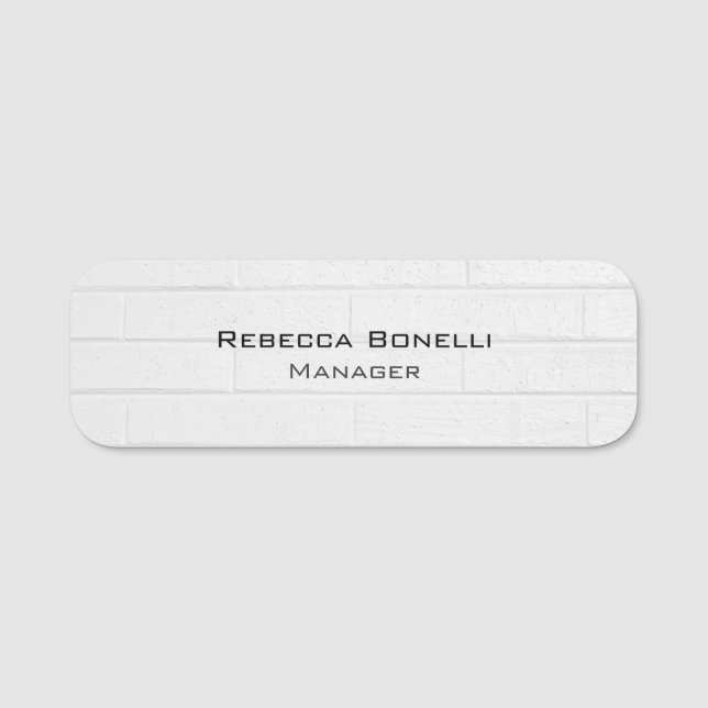 Porte-nom Brique murale minimaliste moderne unique (Devant)