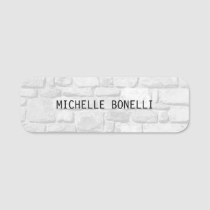 Porte-nom Briques murales grises Conception Plaque lisible M