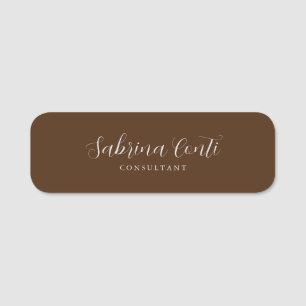 Porte-nom Brown Professional Calligraphie moderne tendance P