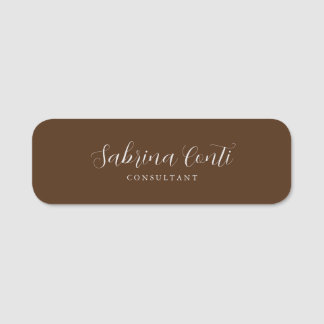 Porte-nom Brown Professional Calligraphie moderne tendance P