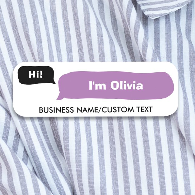 Porte-nom Bulle de dialogue d'employé de bureau moderne pers (Créateur téléchargé)
