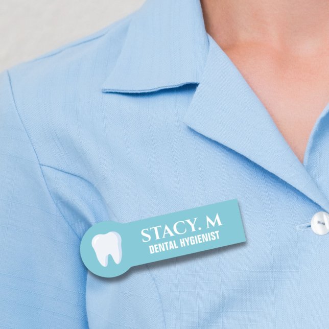 Porte-nom Bureau dentaire Dentiste Assistant Hygiéniste (Tooth Dental Office Dentist Assistant Hygienist Name Tag)