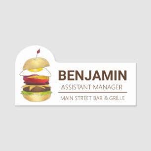 Porte-nom Burger BBQ Australien Aussie Avec Lot