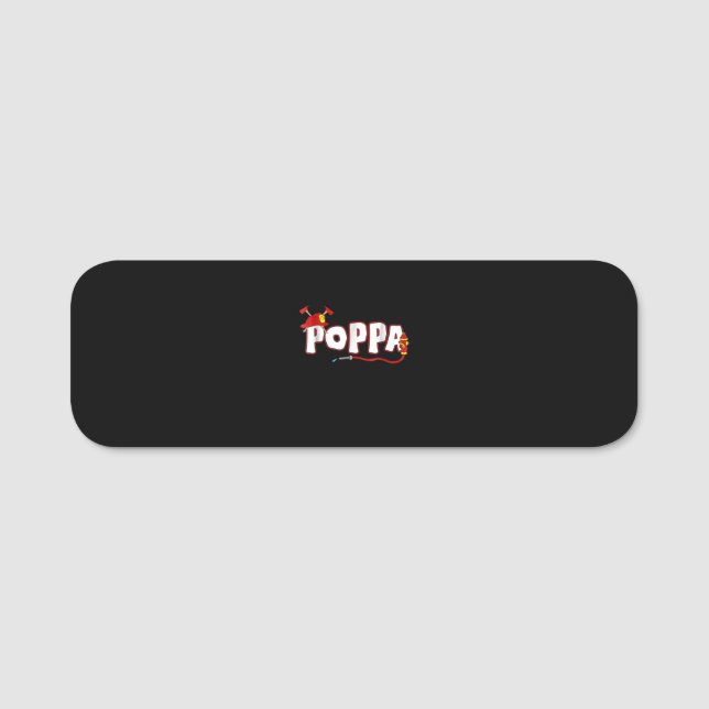Porte-nom Cadeau pompier | Cadeaux Pompiers Poppa (Devant)