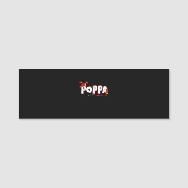 Porte-nom Cadeau pompier | Cadeaux Pompiers Poppa (Devant)
